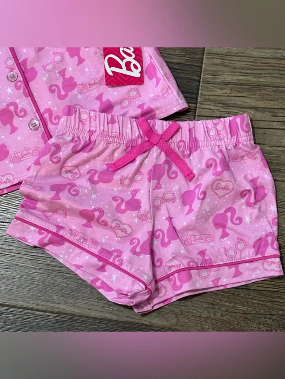 Barbie toddler girl 3T pink pajama set 2-piece shorts and shirt NWT